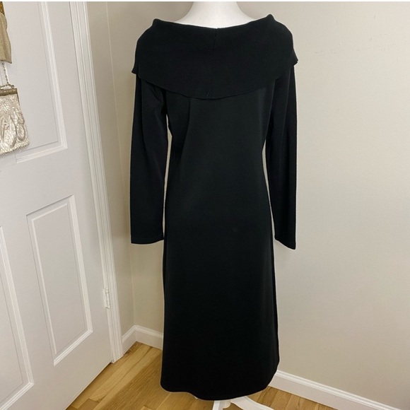 Elegant to Everyday Black Off-Shoulder Knit Sweater Dress by Amanda Charles - Picture 3 of 8